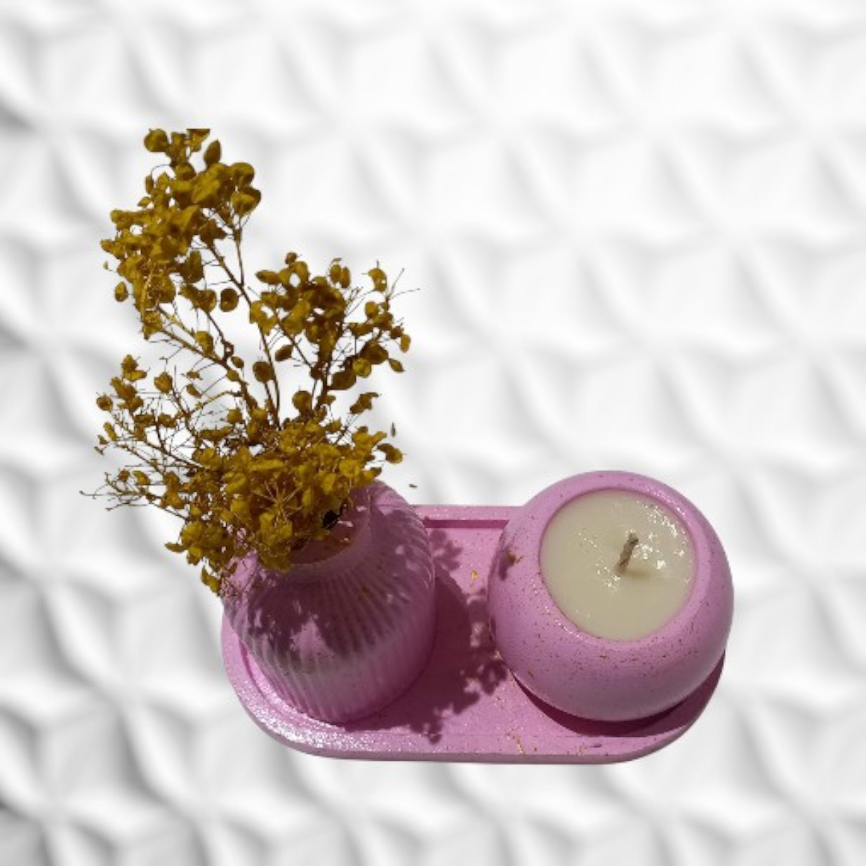 Set de Regalo Home Decor - Combo 51 (Bandeja + Florero + Cuenco con Vela de Soja) - Imagen 3