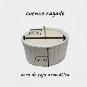 cuenco rayado cera de soja