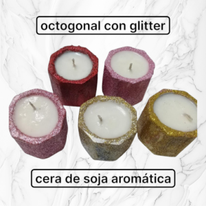octogonal con glitter