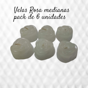 velas rosas medianas pack de 6