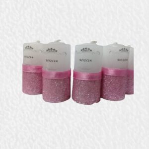 Pack x15 Velas Cilíndricas Estilizadas Full Premium (3x6 cm) – Glitter, Dije, Cinta y Personalizado Fusionado