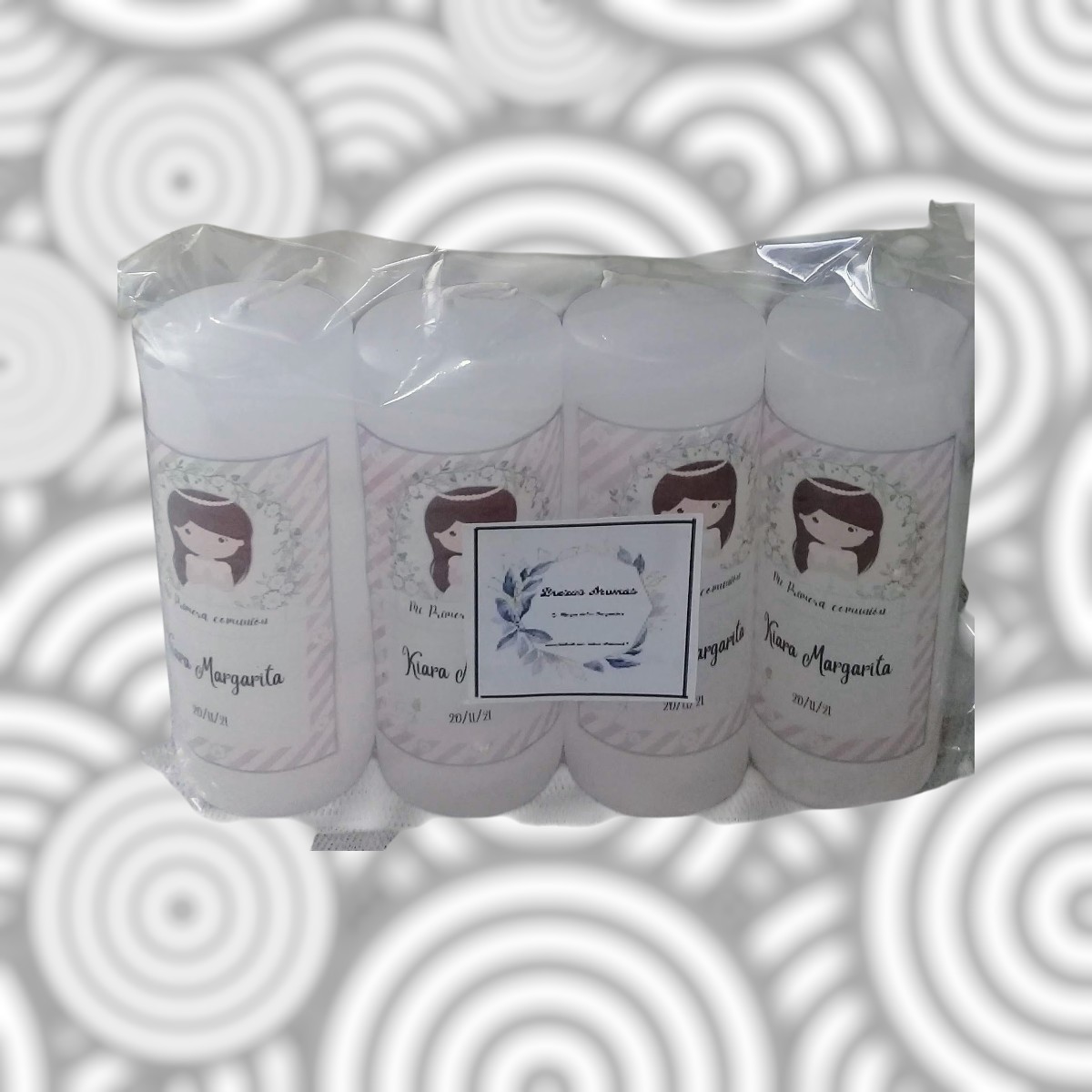 Vela Cilíndrica Grande Personalizada (4x10 cm) – Imagen Fusionada a tu Gusto y Aromas - Imagen 2