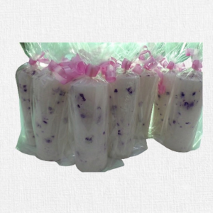 Pack x3 Velas Artesanales con Flores Incrustadas (4x10 cm) - Brezos Aromas
