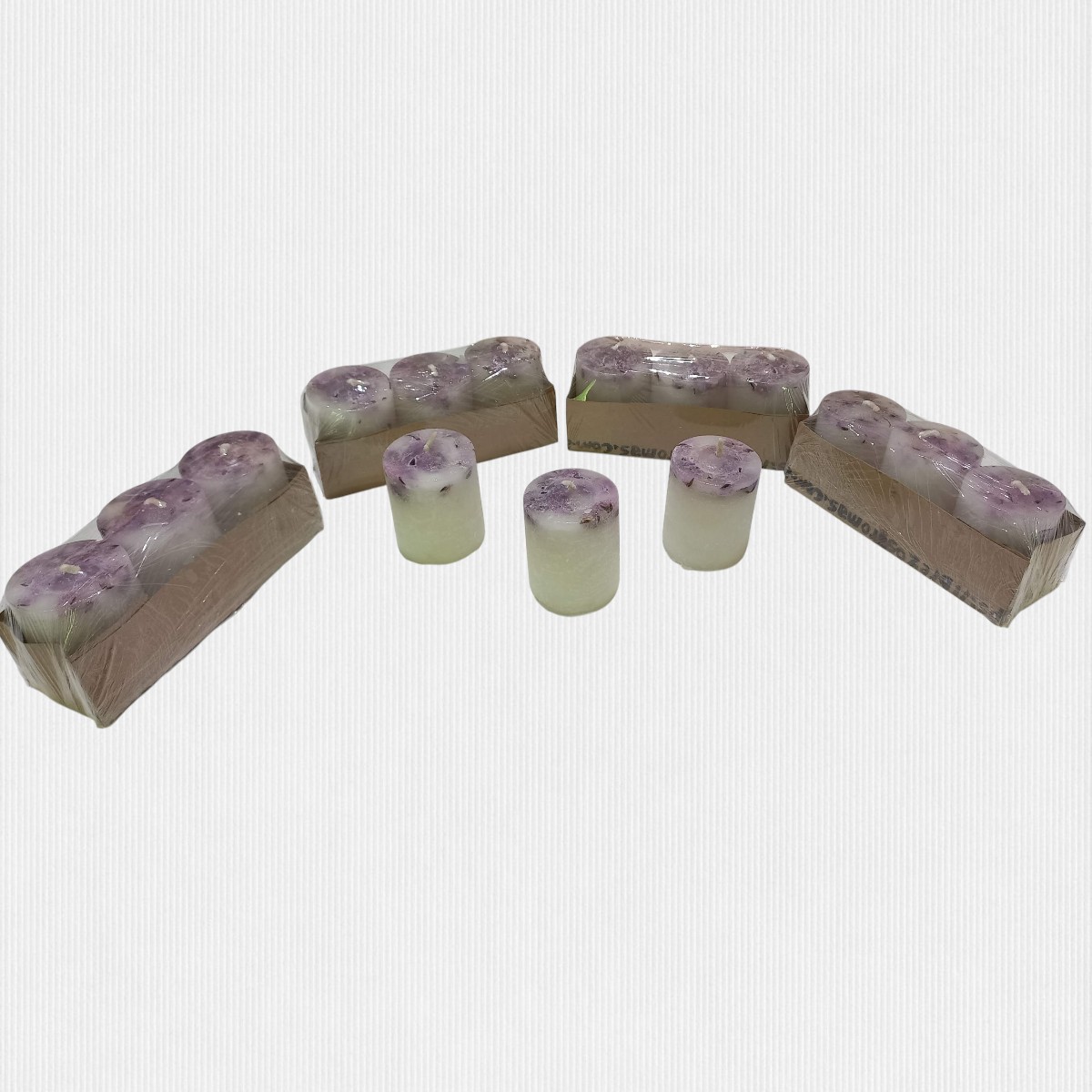 Pack x3 Velas Cilíndricas Botánicas (4x5 cm) – Con Flores Incrustadas y Aromas a Elección