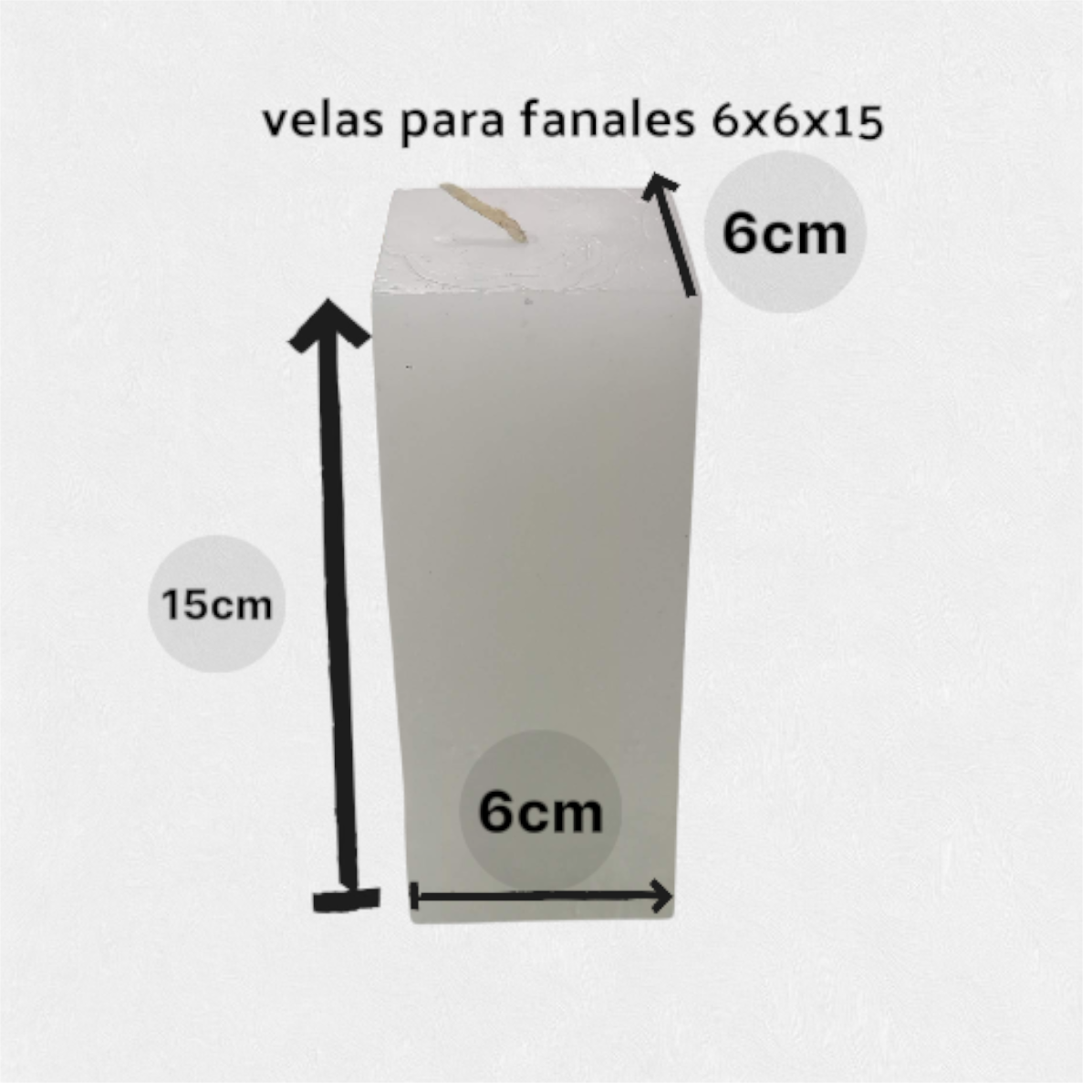Vela Especial para Fanales Mediana (6x6x15 cm) – Brezos Aromas