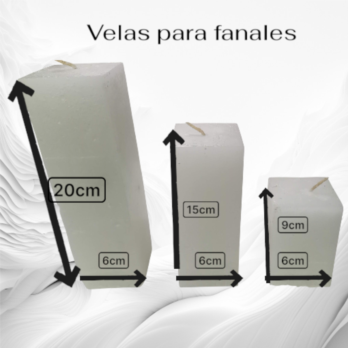 Vela Especial para Fanales Mediana (6x6x15 cm) – Brezos Aromas - Imagen 3