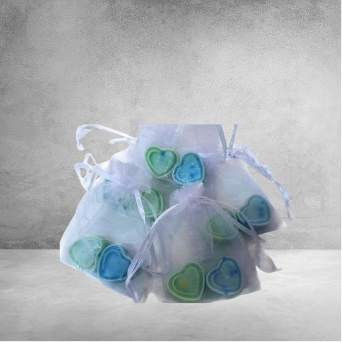 Souvenirs Artesanales: 2 Corazones en Organza - Imagen 2