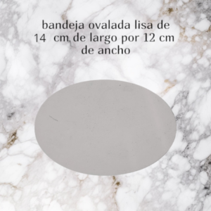 Bandeja Ovalada Minimalista (Sin Borde) – Base de Diseño (14x12 cm)
