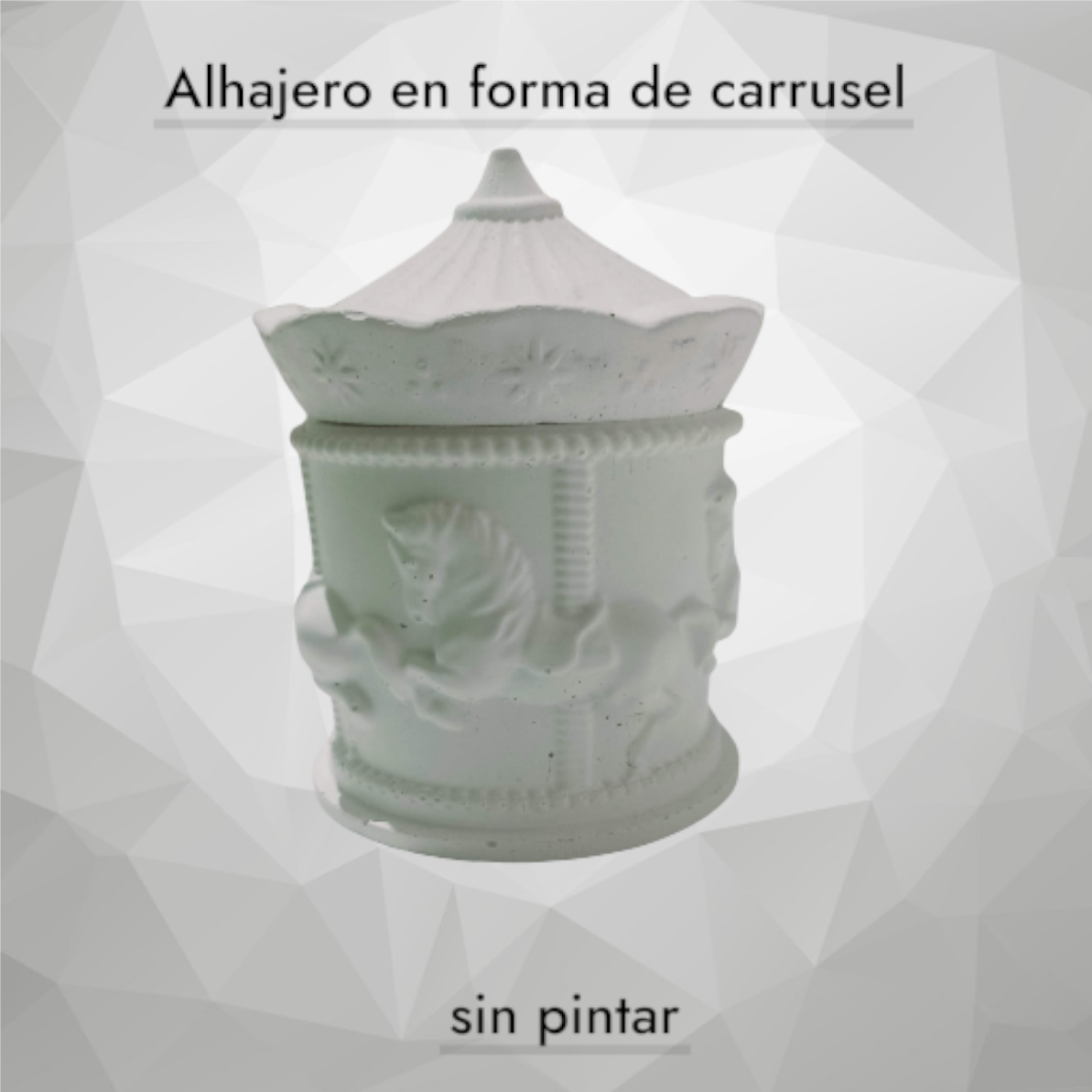 Alhajero Carrusel Mágico con Tapa – Diseño Labrado de Caballitos