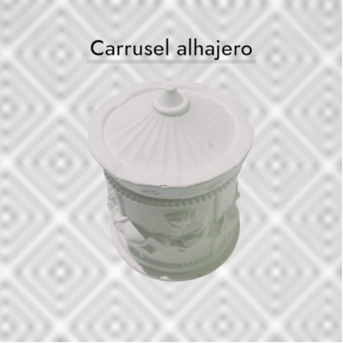 Alhajero Carrusel Mágico con Tapa – Diseño Labrado de Caballitos - Imagen 3