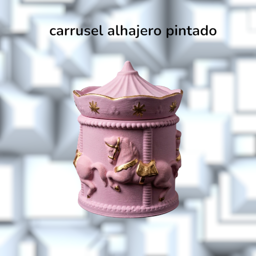 Alhajero Carrusel Mágico con Tapa – Diseño Labrado de Caballitos - Imagen 4