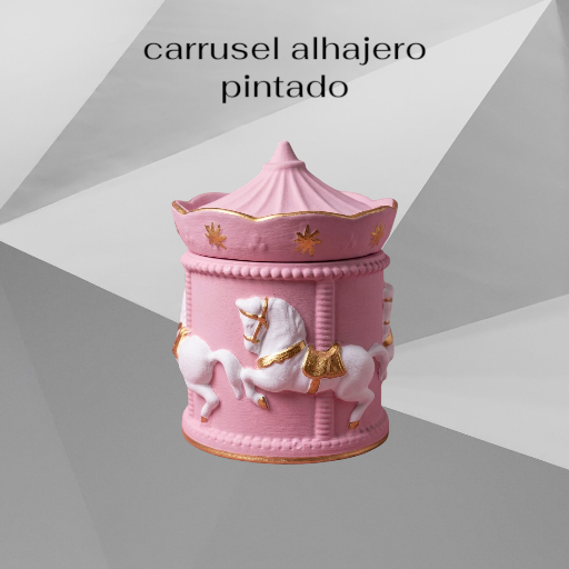 Alhajero Carrusel Mágico con Tapa – Diseño Labrado de Caballitos - Imagen 5