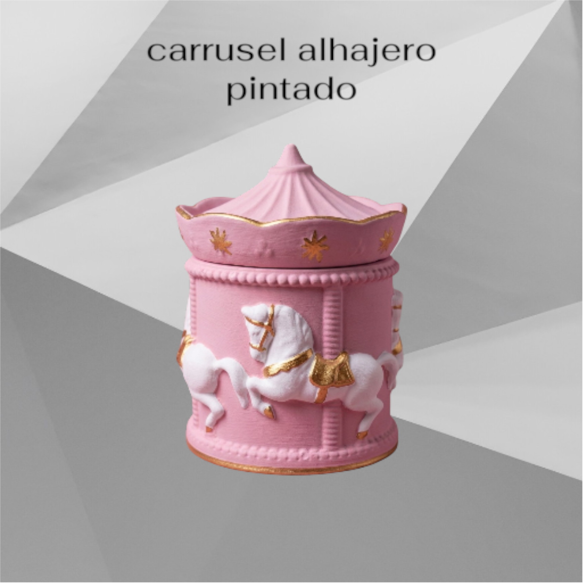 Alhajero Carrusel Mágico con Tapa – Diseño Labrado de Caballitos - Imagen 7