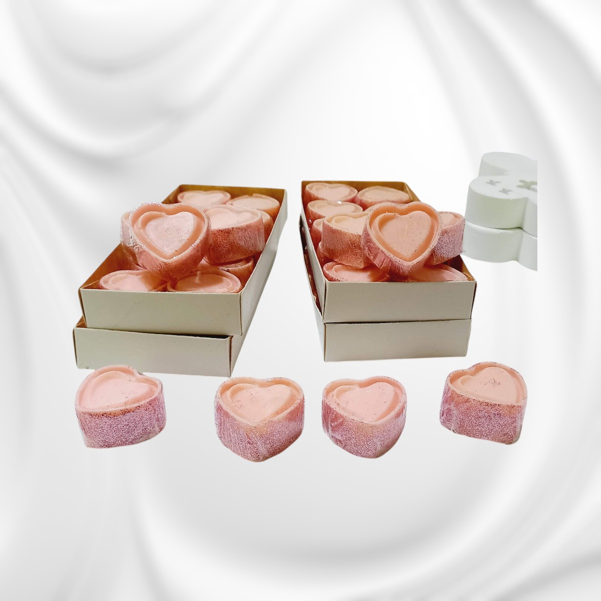 Pack de Jaboncitos "Corazón Liso con Glitter" (10 unidades) – Brillo y Elegancia Artesanal