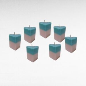 Vela Corazón de Soja Artesanal Dos Colores – 4.7 x 5.5 cm