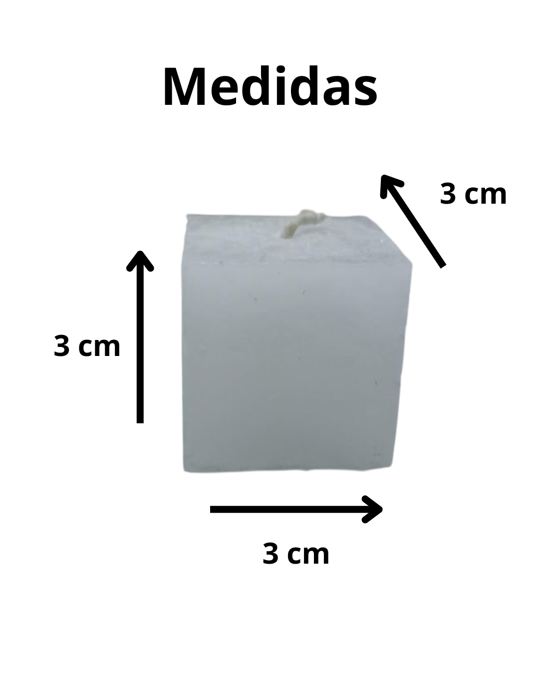 Pack de 10--Vela Cubo Artesanal para Souvenir (3x3 cm) – Brezos Aromas