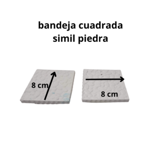 Bandeja Cuadrada Efecto Piedra – Base Decorativa (8x8 cm)