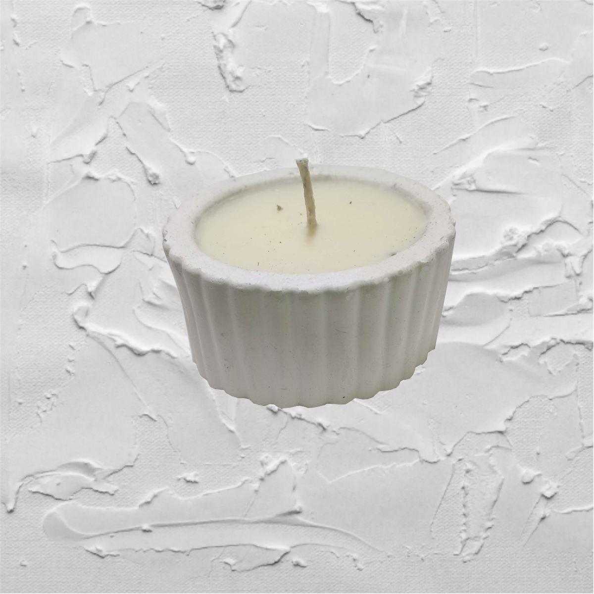 Vela de Soja en Cuenco Rayado de Cerámica (80cc) - Imagen 3