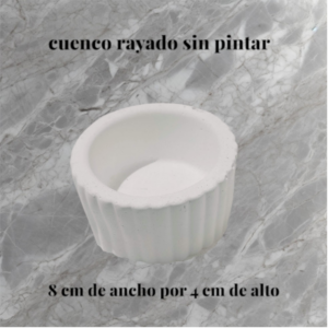 Cuenco Rayado con Diseño – Base Decorativa y Souvenir (8 cm)