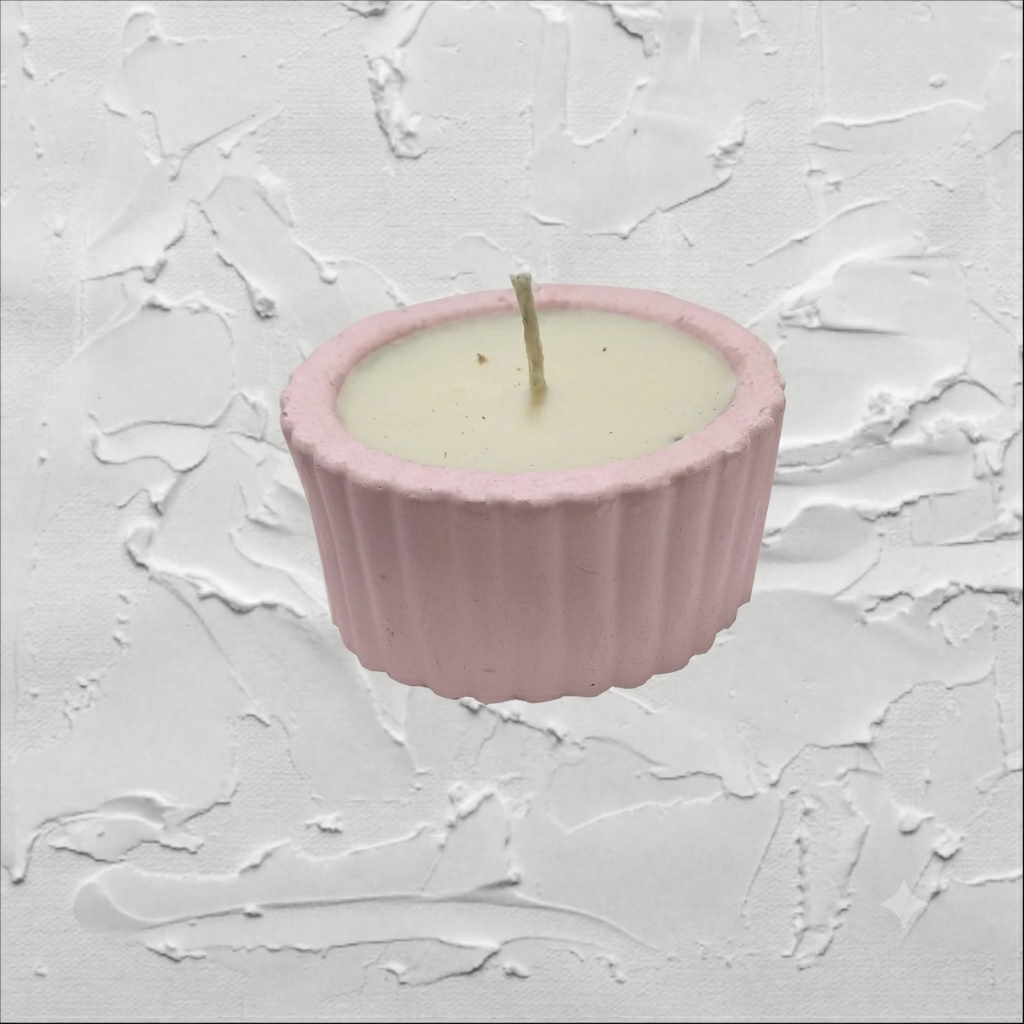 Vela de Soja en Cuenco Rayado de Cerámica (80cc) - Imagen 4