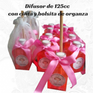Difusor Aromático (125cc) – Presentación Premium en Organza y Cinta Ancha
