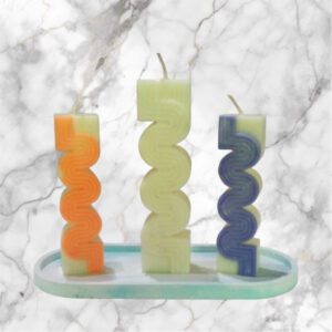 Vela Geométrica de Soja (13 cm) – Lisa o Bicolor