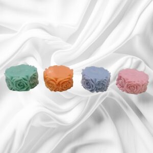 Set de 4 Jaboncitos Artesanales Rosa con Relieve