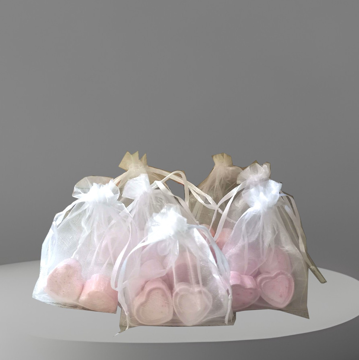 Souvenirs Artesanales: 2 Corazones en Organza - Imagen 4