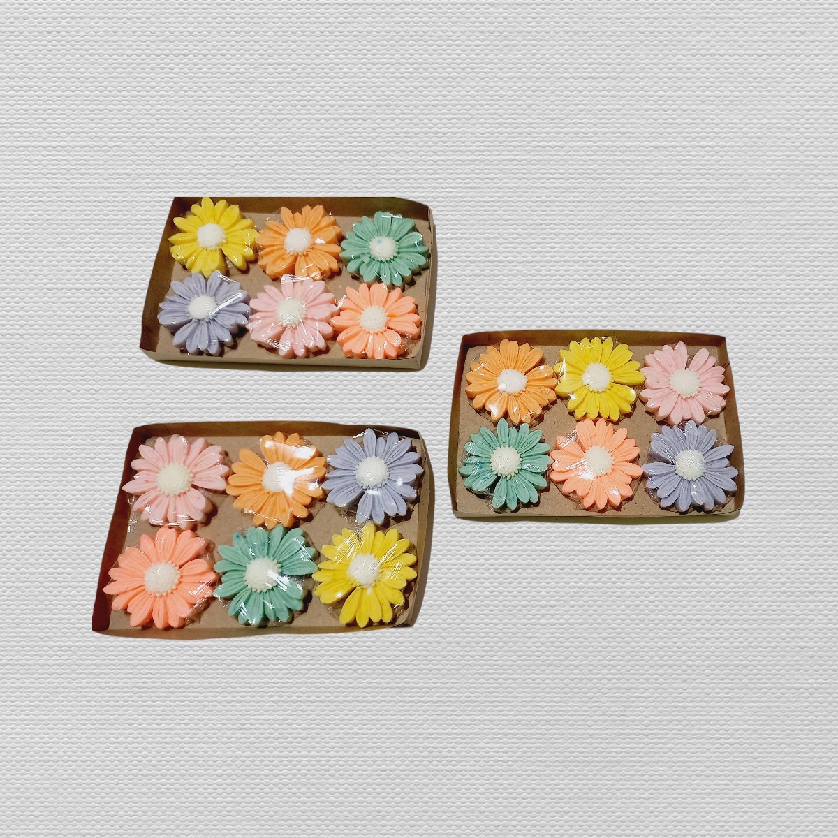 Pack de Jaboncitos "Margarita 3D" (6 unidades) – Diseño Artesanal Elegante