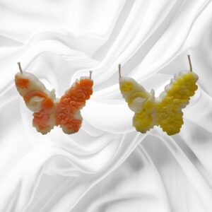 Vela Mariposa Grande Bicolor con Relieve – Cera de Soja Alta Fusión