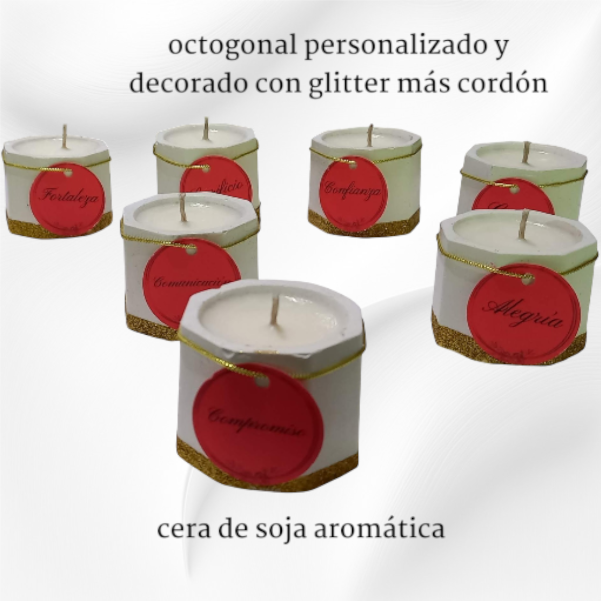 Vela de Soja Aromática en Envase Octogonal de Yeso (45cc) - Imagen 5