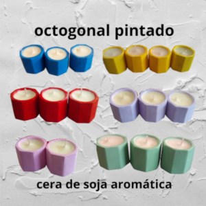 Vela de Soja Aromática en Envase Octogonal de Yeso (45cc)