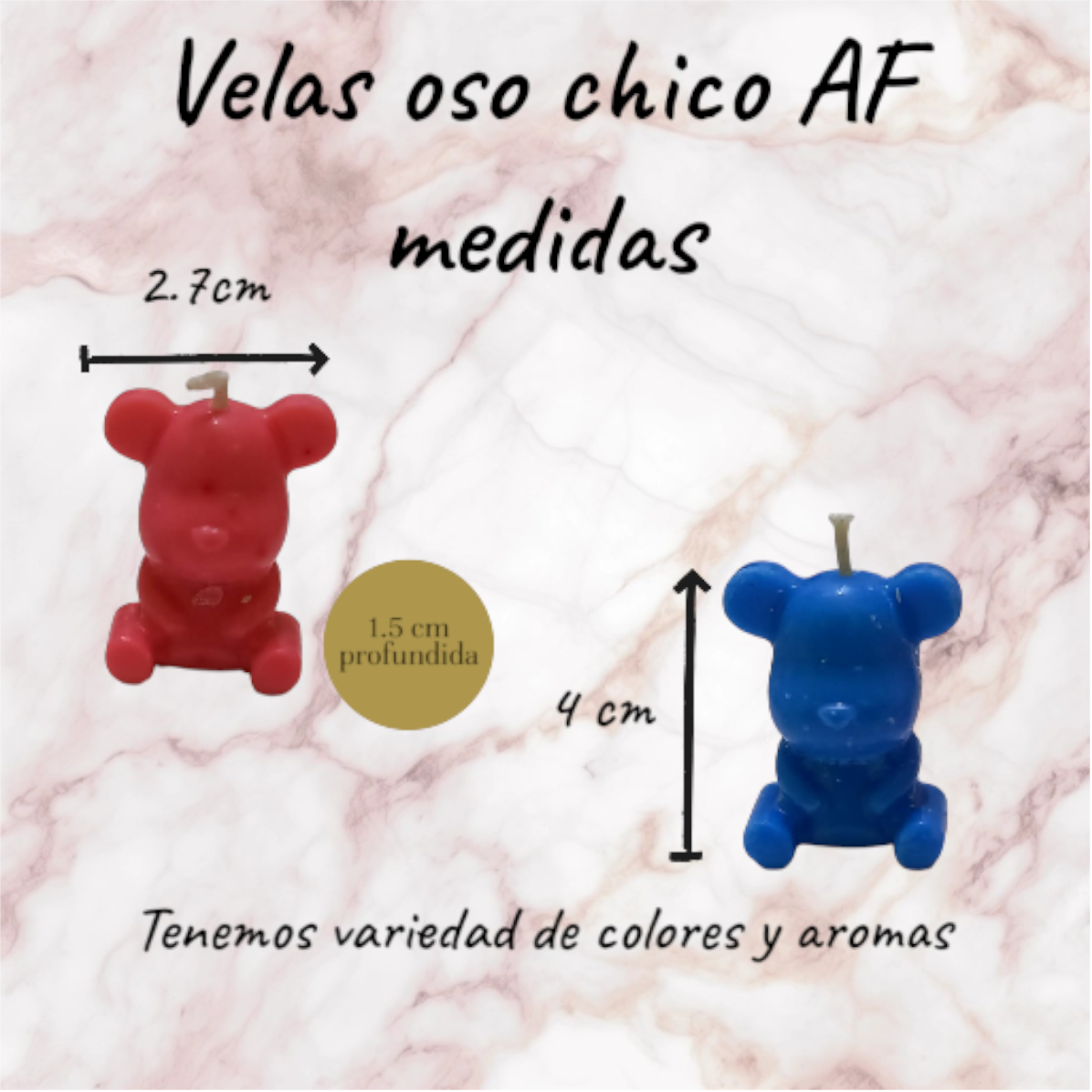 Pack x10 Velas de Soja Oso Chico – Ideal Souvenirs