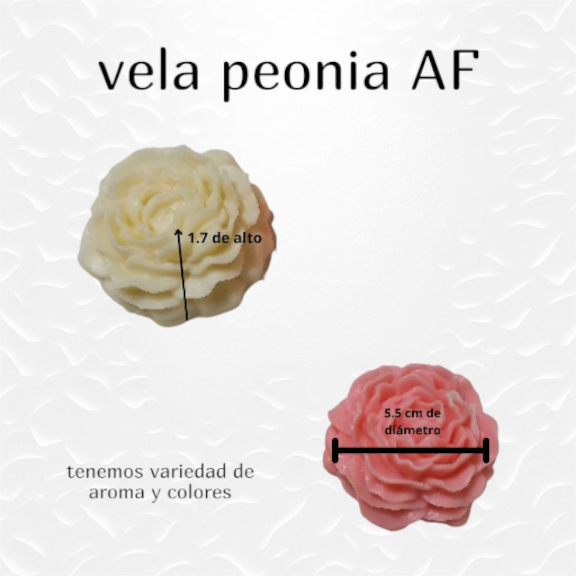 Vela Flor Peonía en Cera de Soja Alta Fusión – Pack de 4 Unidades - Imagen 3