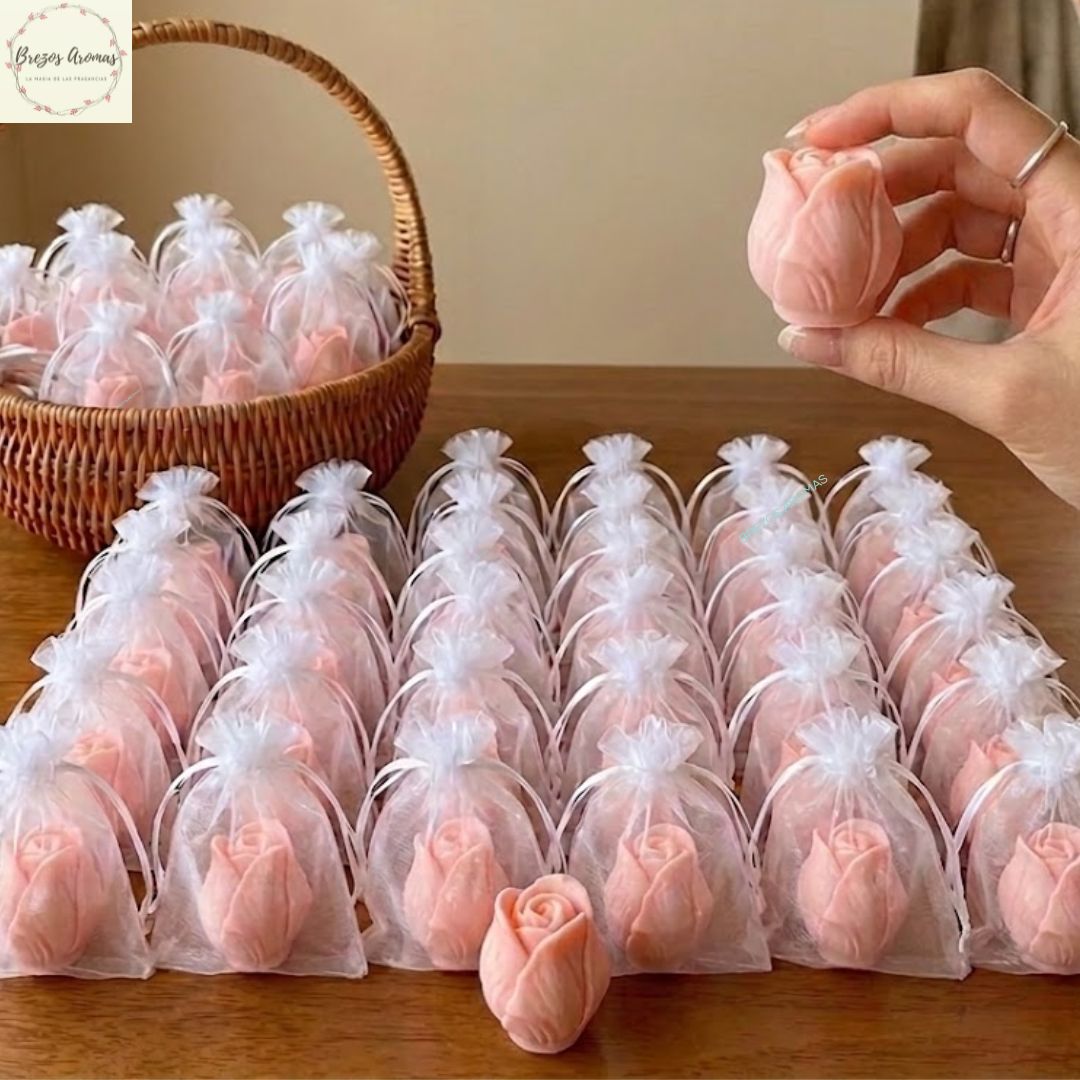 Souvenirs Artesanales: Pimpollo de Tulipán bolsita de organza - Imagen 4