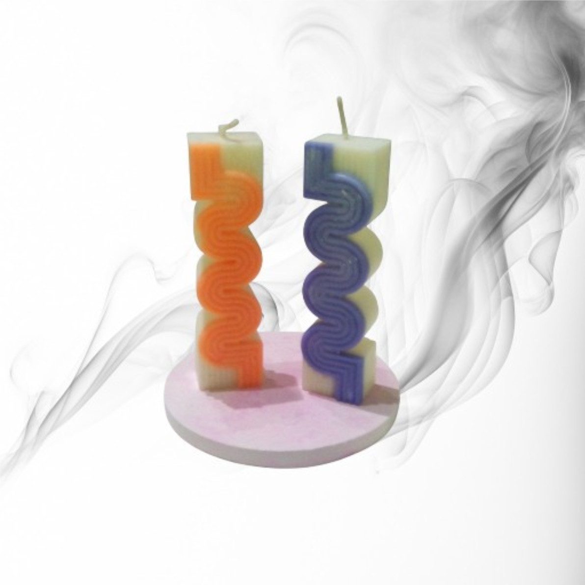 Vela Geométrica Premium de Soja (16 cm) – Lisa o Bicolor - Imagen 2