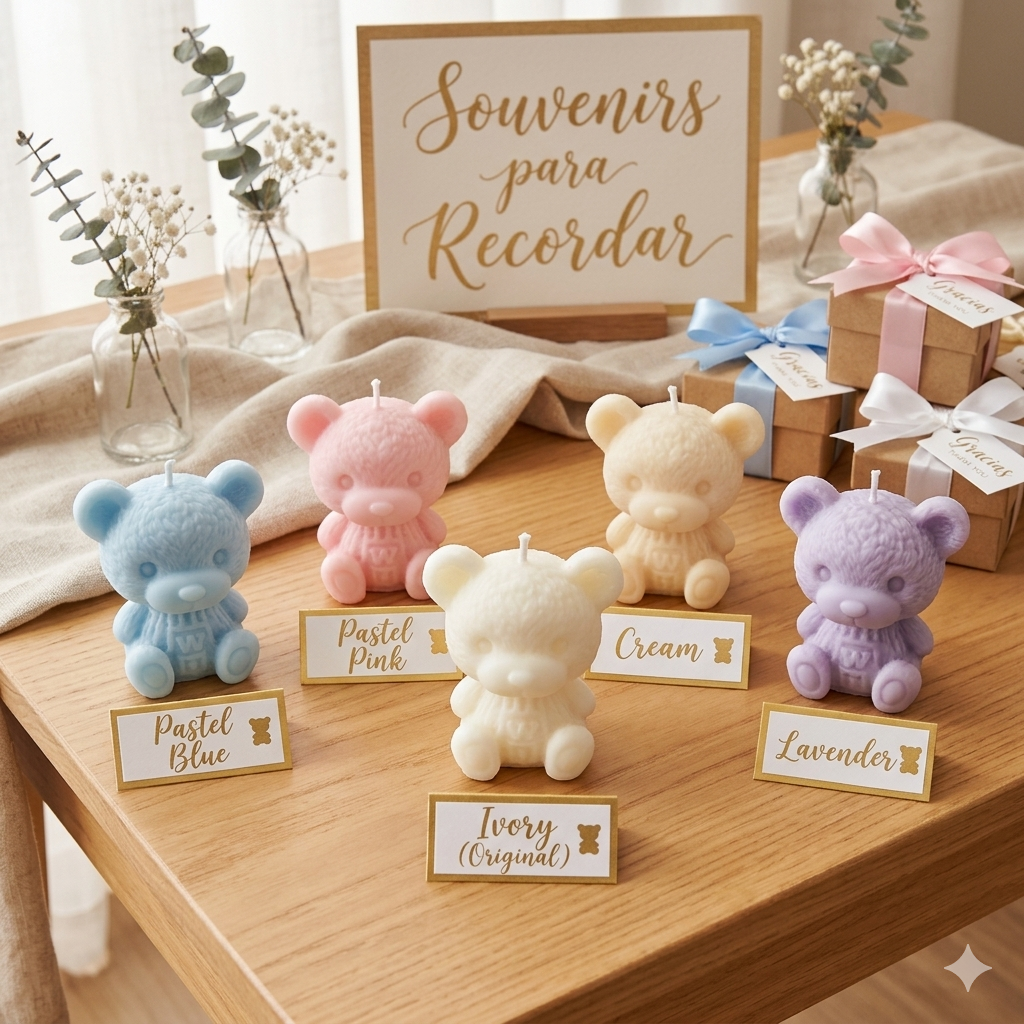 Pack x5 Velas Oso Grande 3D – Color y Aroma a Elección - Imagen 5